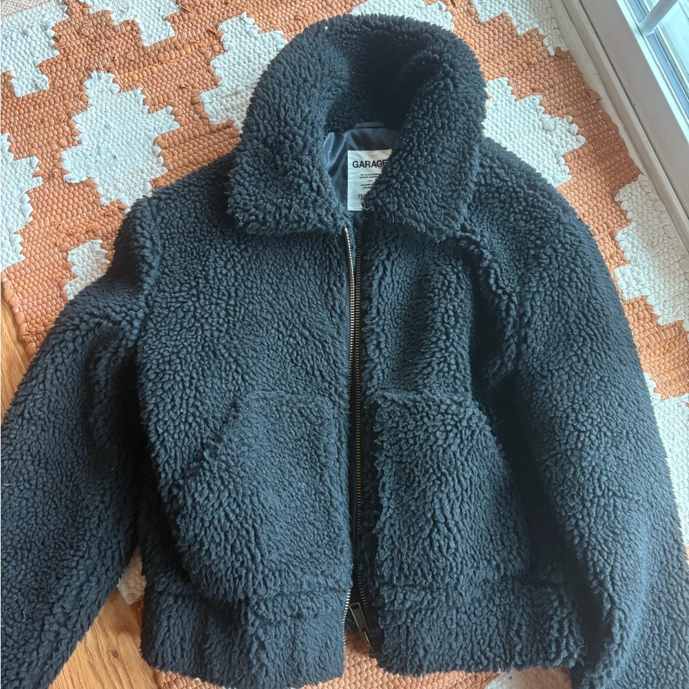 Garage Charcoal Sherpa Kids Puffer Jacket